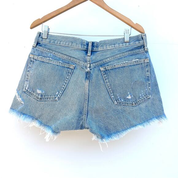Agolde Parker Vintage Cut Off Jean Shorts Button Fly Encore Medium Wash 30 - Picture 3 of 7